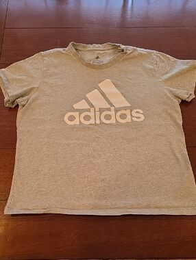 Adidas Gray Short Sleeve Logo Tee For Women Size XL